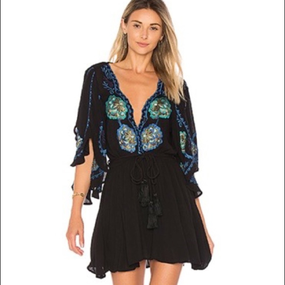 Free People Cora Embroided Dress Small